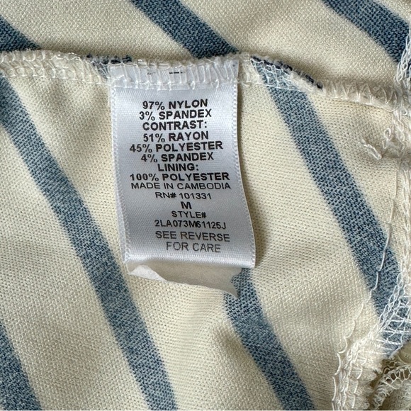 Vintage Y2K Charlotte Russe White and Blue Striped and Polka Dot Lace Top Size M - Picture 11 of 13